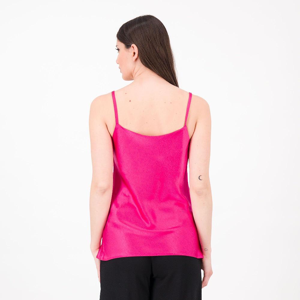 QVC Officina Della Moda Top Scollo Morbido Raso Misto Viscosa Spalline Sottili Made In Italy