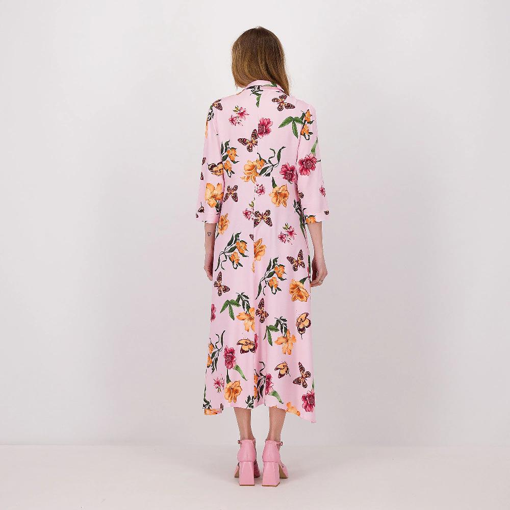 QVC Olly Doo Abito In Twill Di Viscosa. Con Mainche 3/4