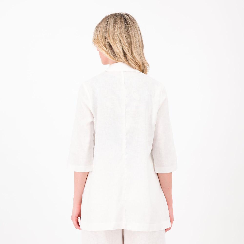 QVC Olly Doo Blazer In Lino E Viscosa Con Collo Revers