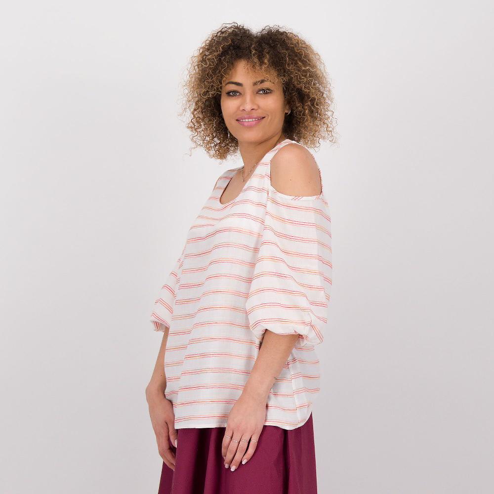 QVC Olly Doo Blusa in misto viscosa con tagli cut-out sulle spalle