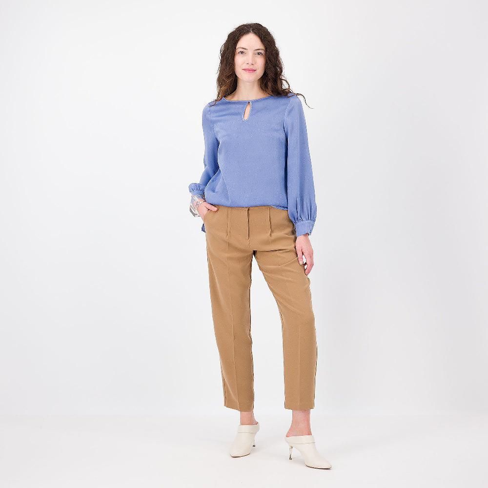 QVC Olly Doo Blusa In Raso Effetto Vellutato A Manica Lunga