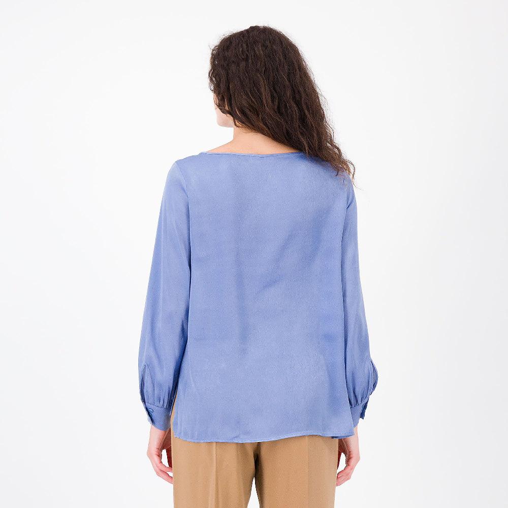QVC Olly Doo Blusa In Raso Effetto Vellutato A Manica Lunga