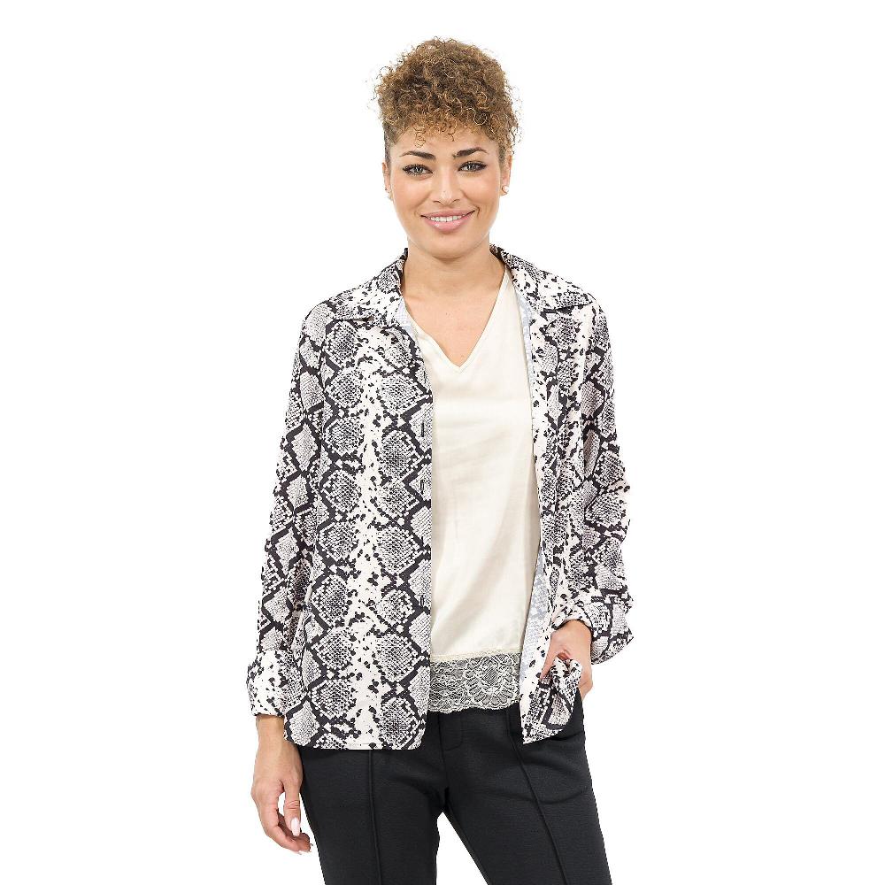 QVC Olly Doo Camicia in raso Manica con arriccio Polso alto 3 bottoni Made in Italy