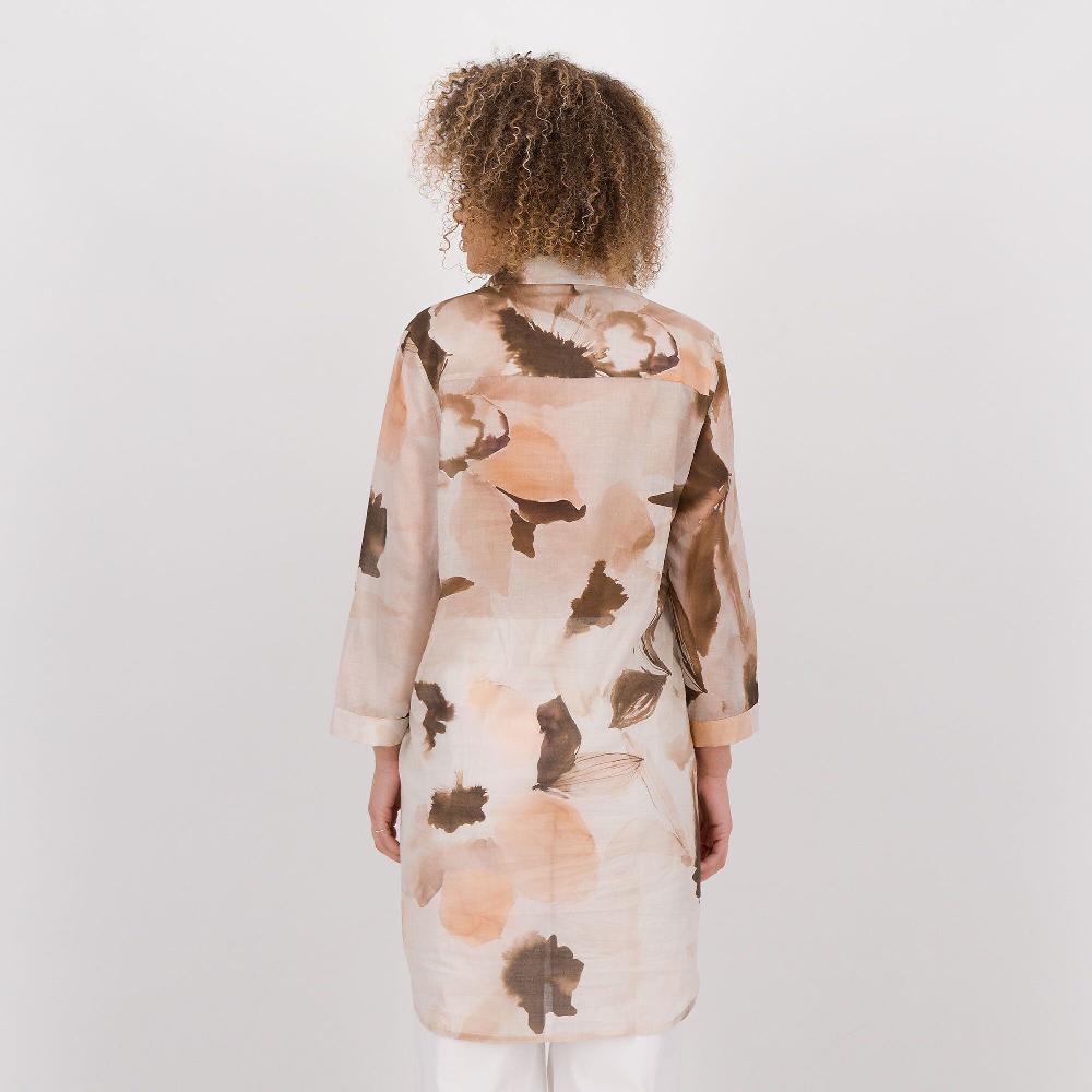 QVC Olly Doo Camicia Lunga In Mussola Di Cotone Fantasia