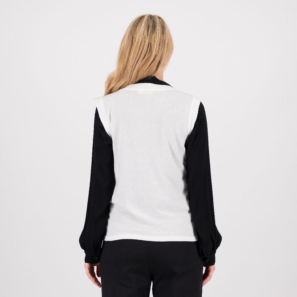QVC Olly Doo Gilet In Maglia Con Scollo A V Con Bordo Incrociato