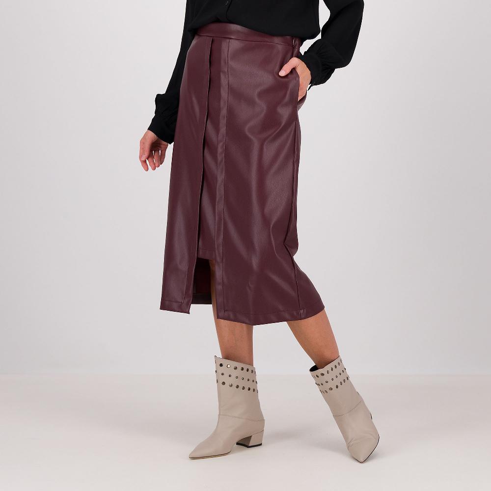 QVC Olly Doo Gonna al ginocchio in tessuto spalmato con zip laterale