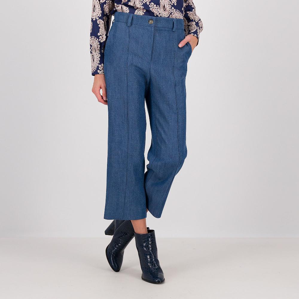 QVC Olly Doo Jeans cropped in lyocell con nervatura su gamba