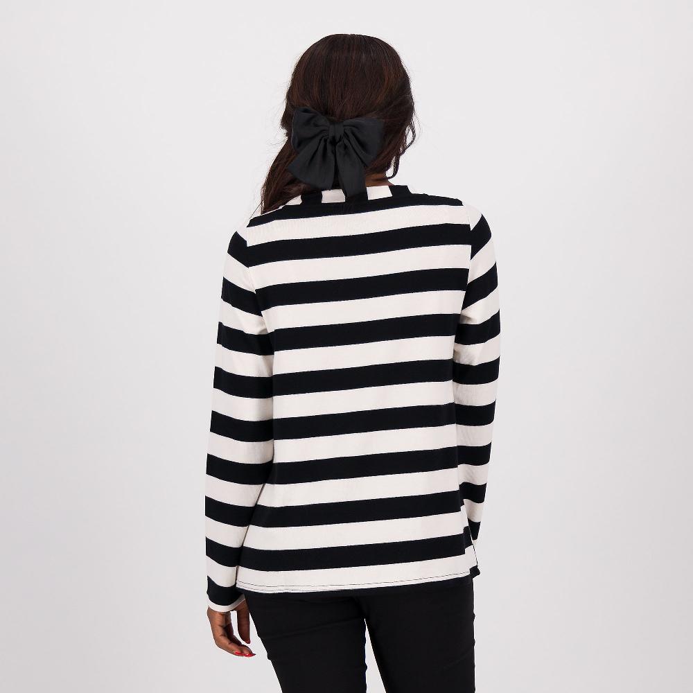 QVC Olly Doo Maglia A Righe In Misto Viscosa Con Maniche Lunghe