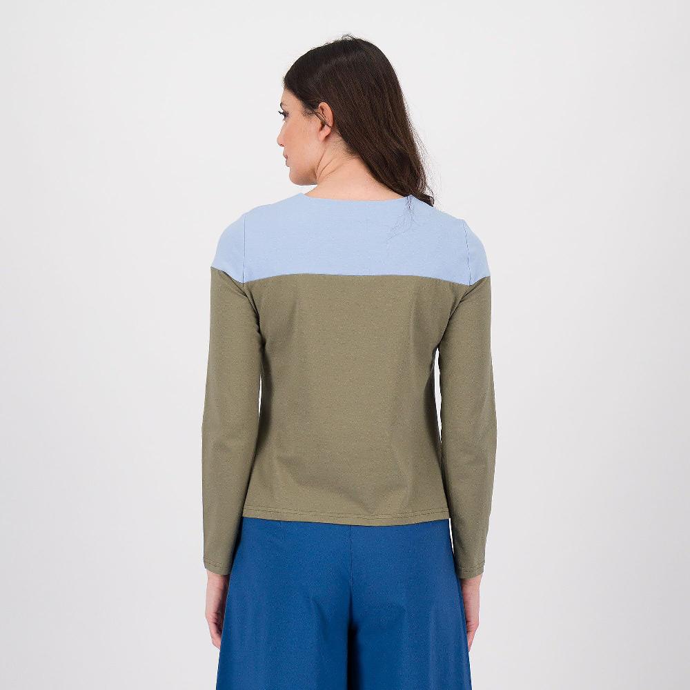 QVC Olly Doo Maglia Blocchi Colore Maniche Lunghe In Jersey Di Cotone