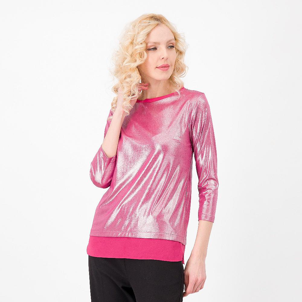 QVC Olly Doo Maglia effetto doppio in jersey e georgette