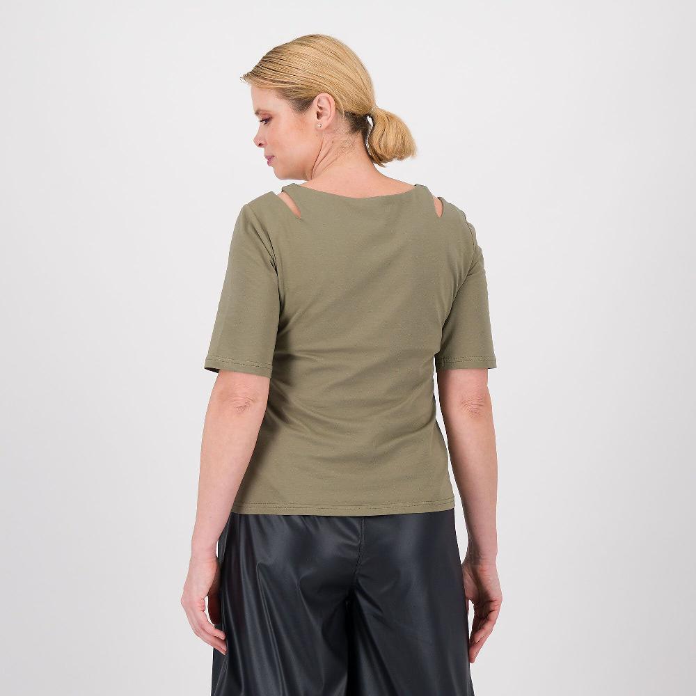 QVC Olly Doo Maglia In Jersey Di Cotone Con Motivo Di Tagli