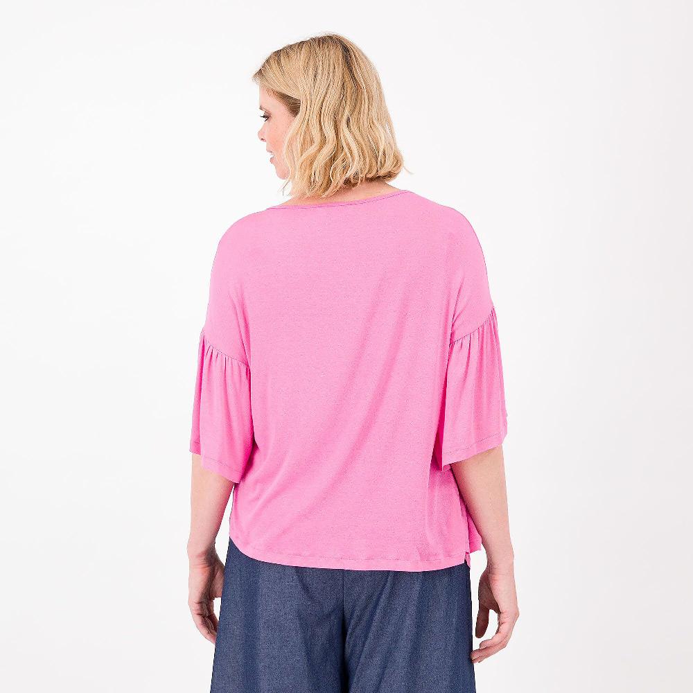 QVC Olly Doo Maglia In Jersey Di Viscosa Tipo Fiammato Taglio Trasversale. Made In Italy