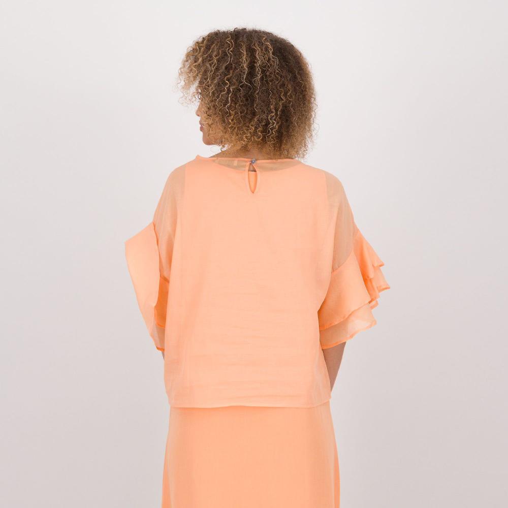 QVC Olly Doo Maglia In Mussola Di Cotone Con Volant