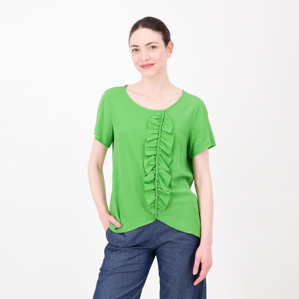 QVC Olly Doo Maglia in mussola di viscosa con decoro a foglia