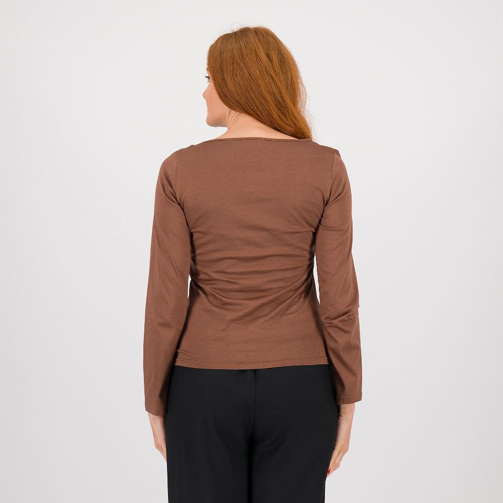 QVC Olly Doo Maglia Maniche Lunghe In Cotone E Viscosa Con Arricciatura