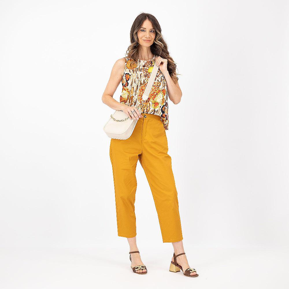 QVC Olly Doo Pantaloni A Carota In Gabardina Di Cotone