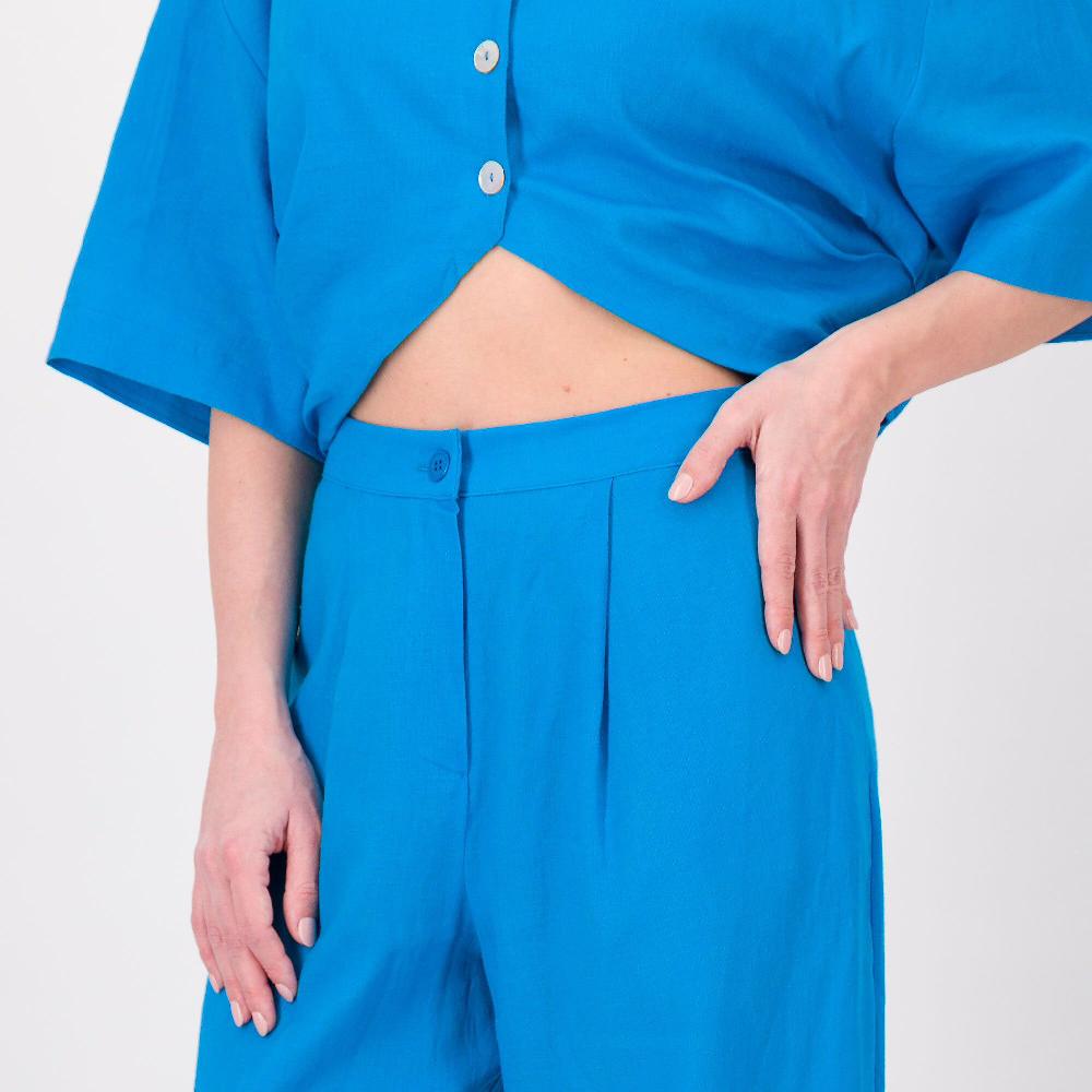 QVC Olly Doo Pantaloni A Carota In Lino E Viscosa Con Tagli Al Fondo