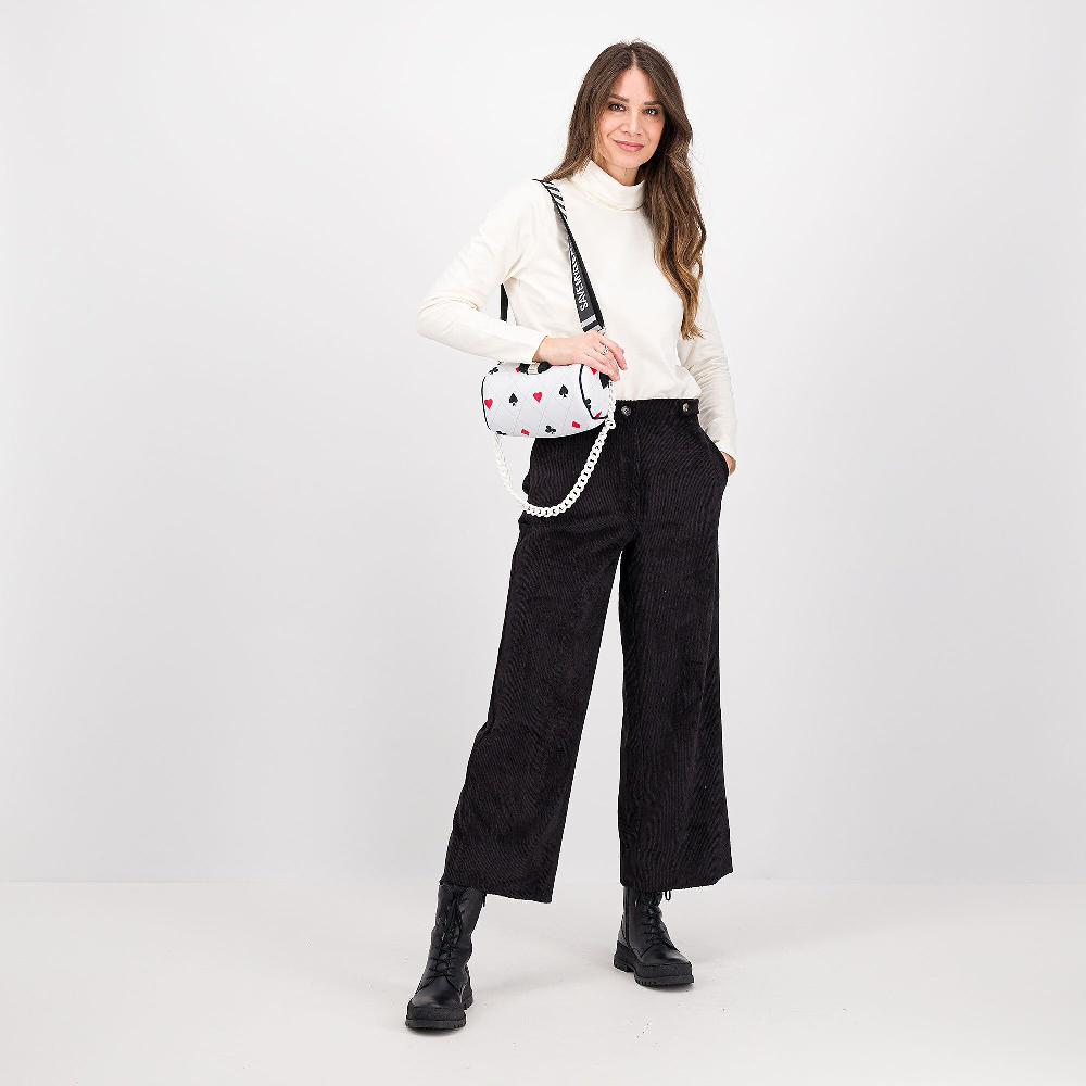 QVC Olly Doo Pantaloni A Gamba Ampia In Velluto A Costine