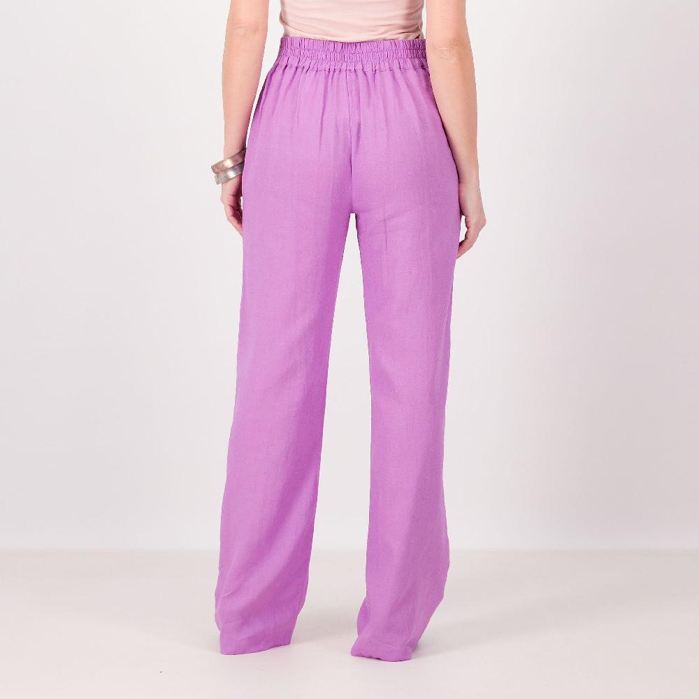 QVC Olly Doo Pantaloni Gamba Larga In Lino E Viscosa