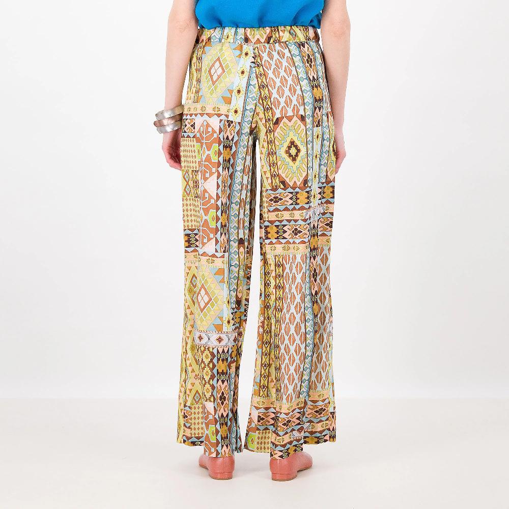 QVC Olly Doo Pantaloni In Twill Fantasia Gamba Larga