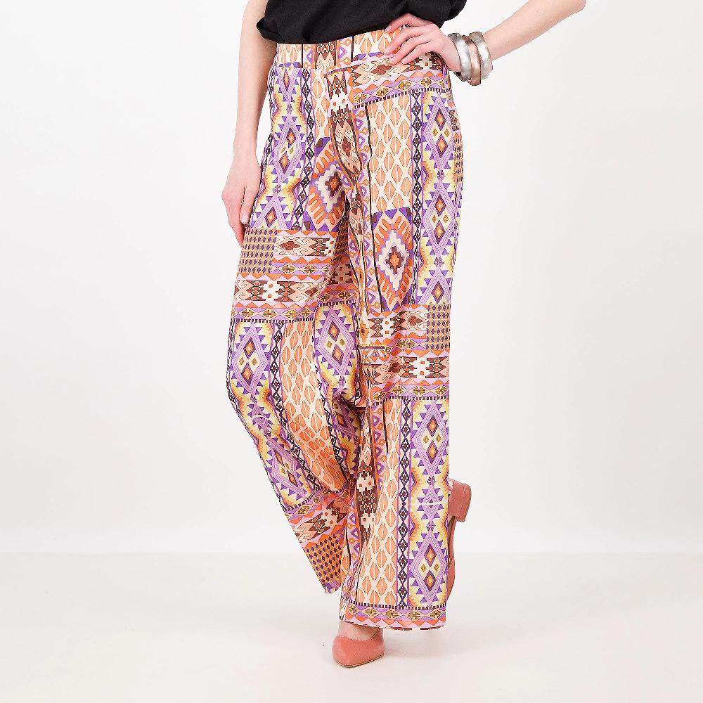 QVC Olly Doo Pantaloni in twill fantasia gamba larga