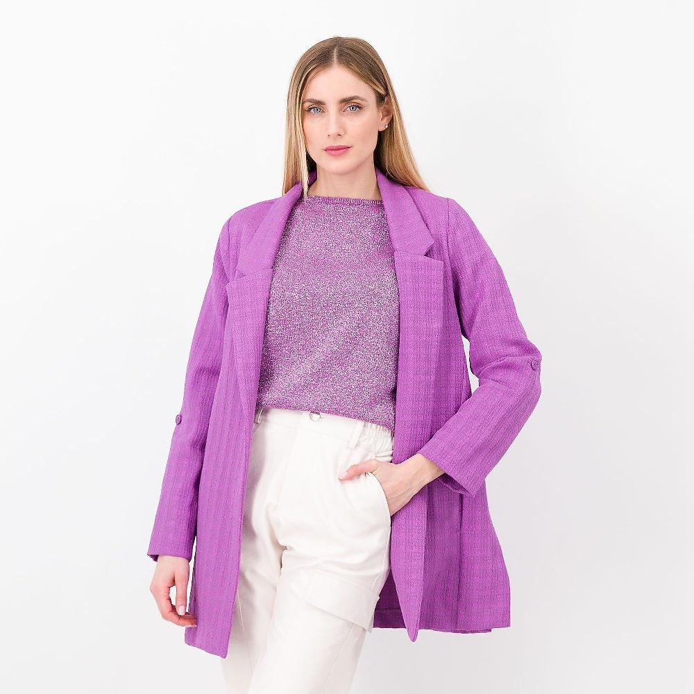 QVC Olly Doo Spolverino con manica risvoltabile in misto cotone Made in Italy