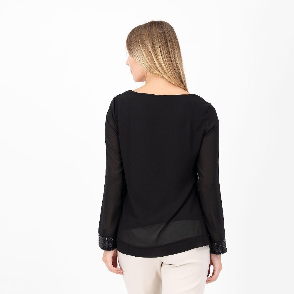 QVC Olly Doo Top Fantasia Con Collo E Maniche In Paillettes