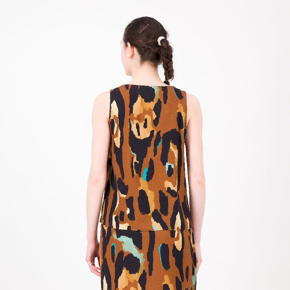 QVC Olly Doo Top In Mussola Di Viscosa Fantasia Con Spacchi