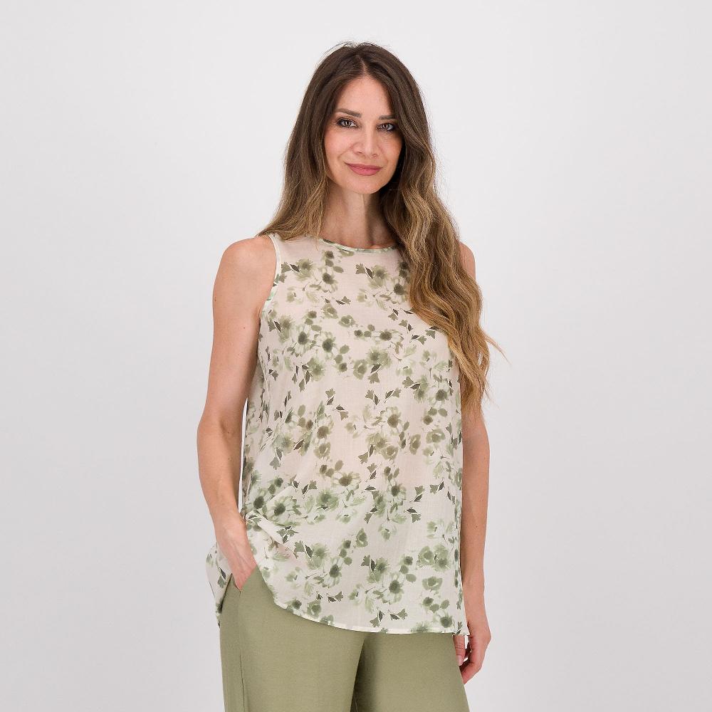 QVC Olly Doo Top smanicato fantasia con scollo a giro