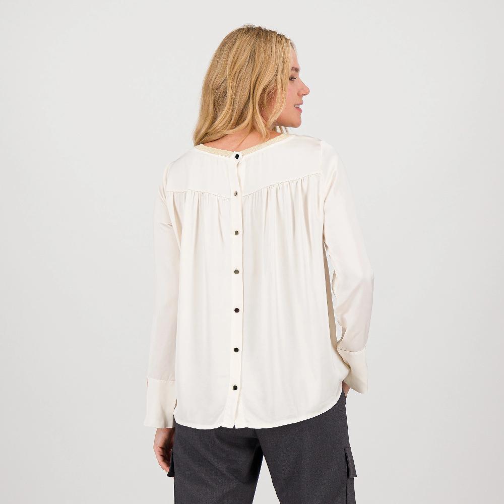 QVC Oltre Blusa In Viscosa Con Bottoni Dietro E Maniche Lunghe