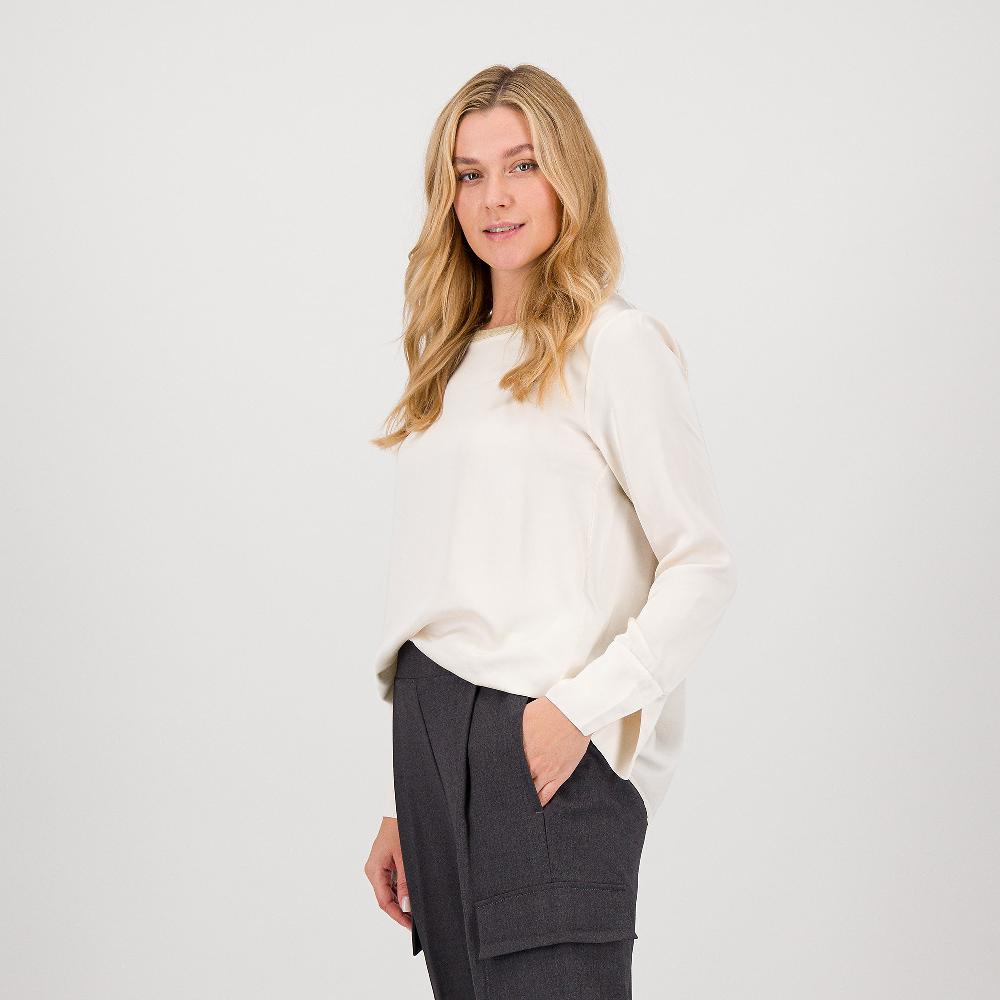 QVC Oltre Blusa in viscosa con bottoni dietro e maniche lunghe