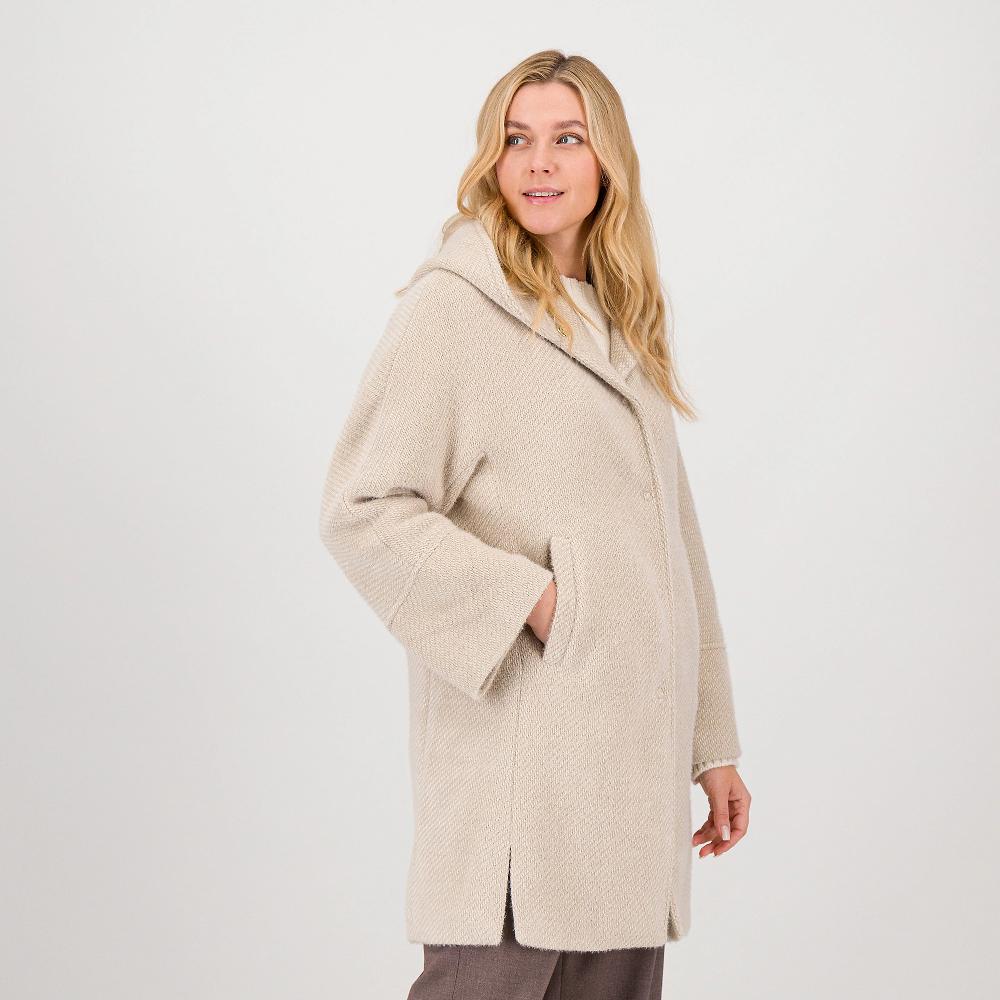 QVC Oltre Cappotto ammagliato diagonale con cappuccio
