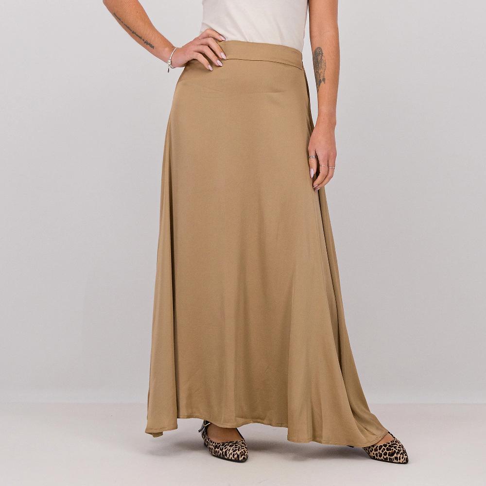 QVC Oltre Gonna lunga in raso di viscosa con elastico in vita