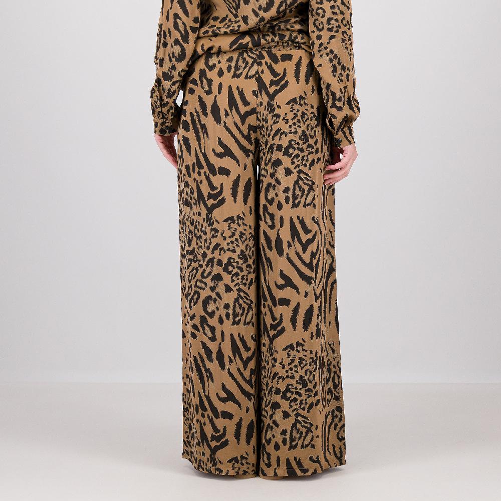 QVC Oltre Pantaloni Palazzo In Raso Di Viscosa Stampa Animalier