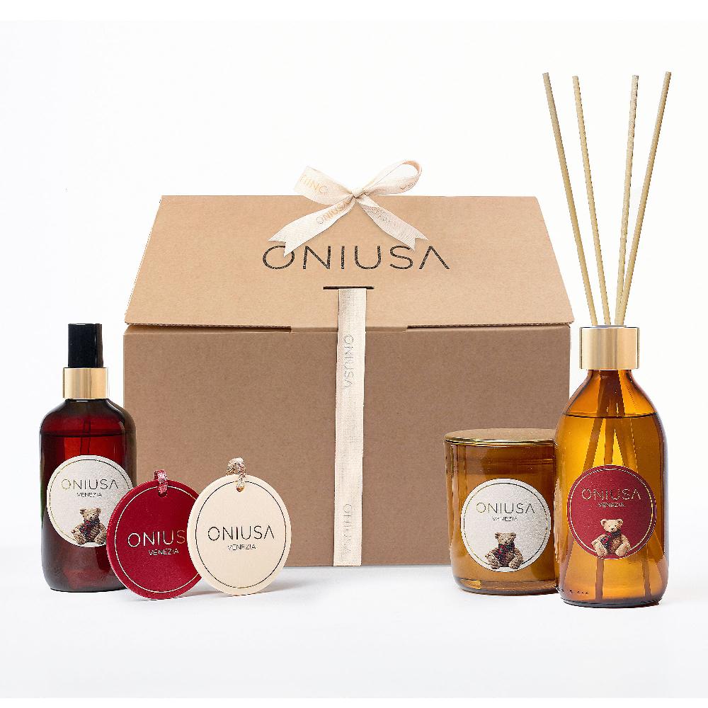 QVC Oniusa Venezia Kit profumazione ambienti con candela diffusore e spray