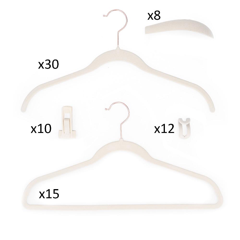 QVC Organised Options Set 75 Pezzi Con Appendini E Ganci Per Maglie E Abiti