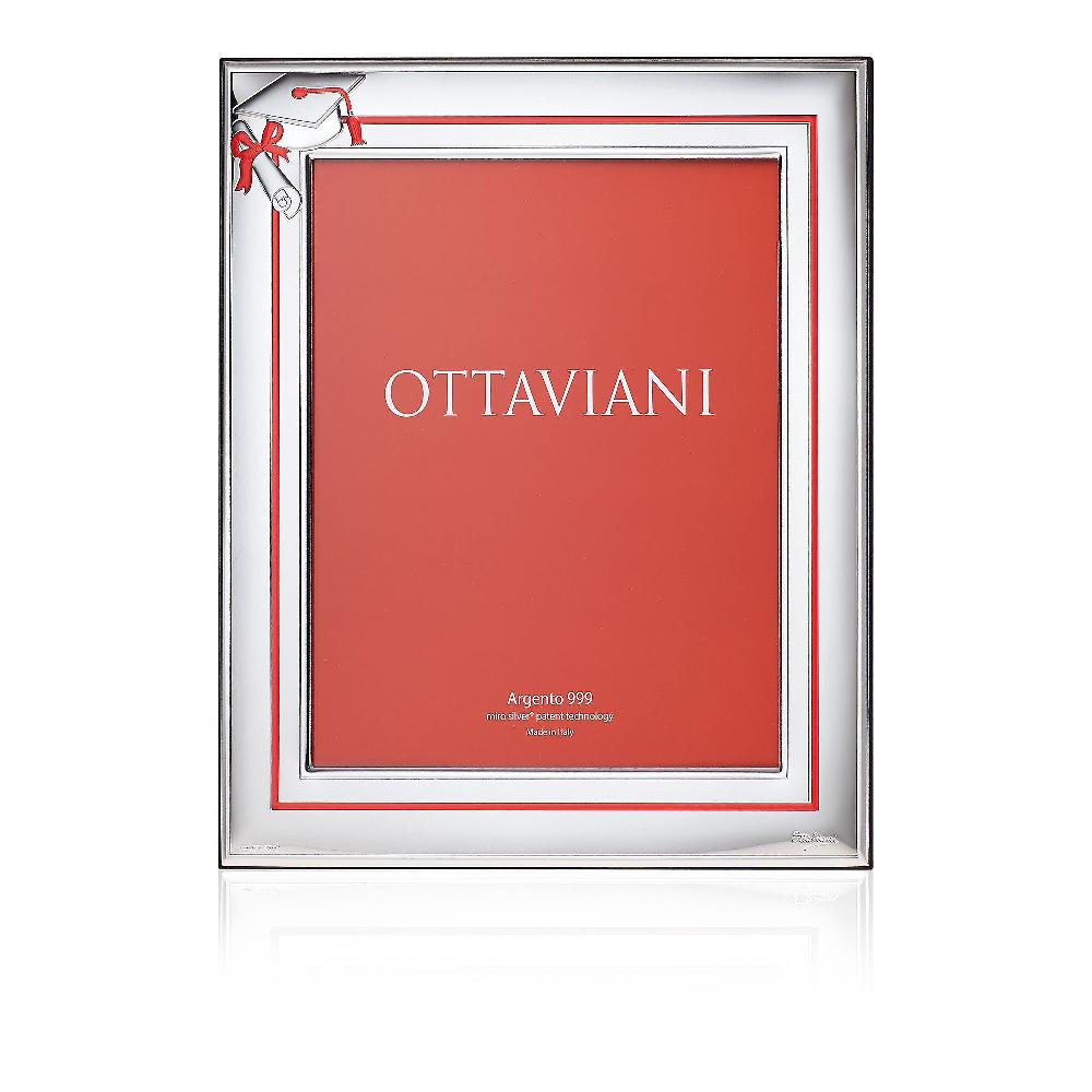 QVC Ottaviani Portafoto "Per la tua Laurea" in argento profili rossi 20x25cm