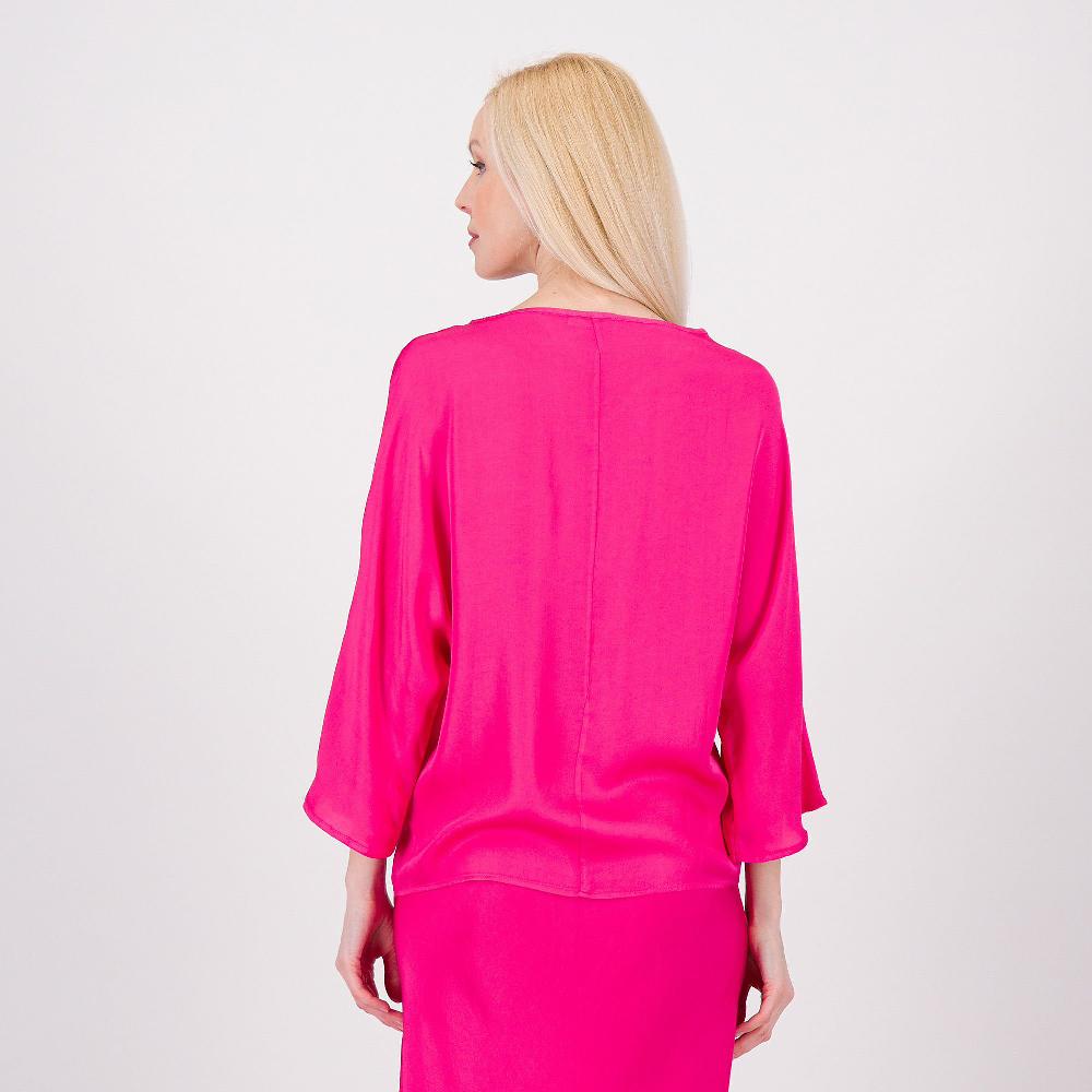 QVC PALAZZO MODA Blusa In Raso Di Viscosa Con Maniche Kimono