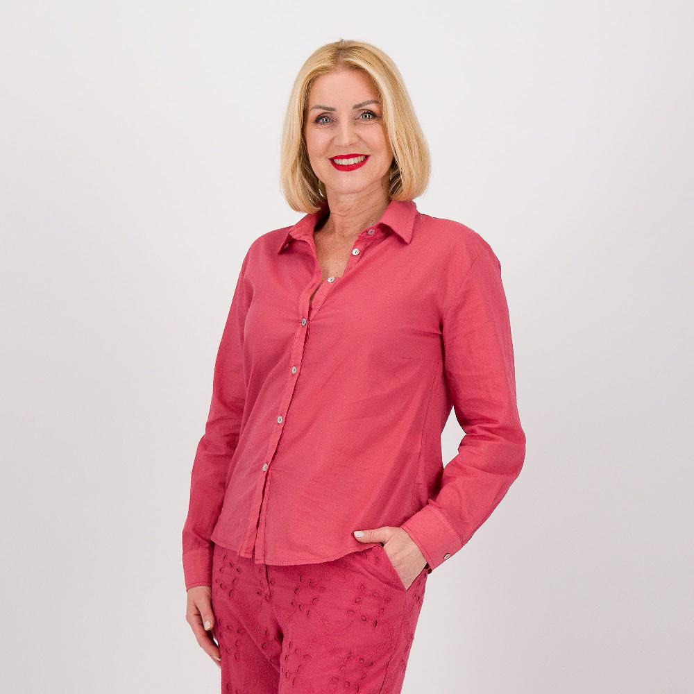 QVC PALAZZO MODA Camicia in mussola di cotone tinta in capo