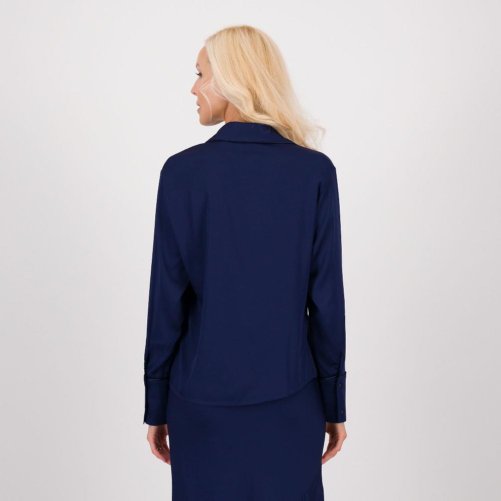 QVC PALAZZO MODA Camicia In Raso Di Viscosa Stretch Con Perle E Cristalli