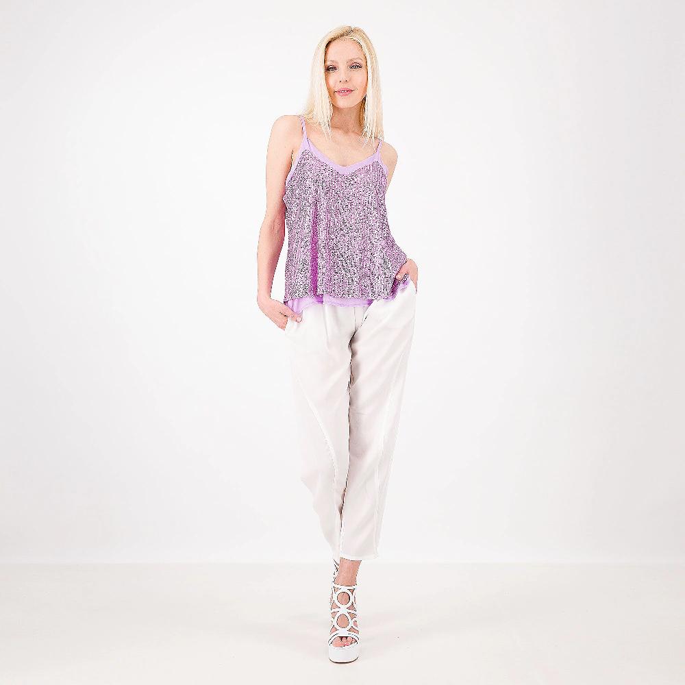 QVC PALAZZO MODA Canotta Doppiata In Georgette Con Paillettes