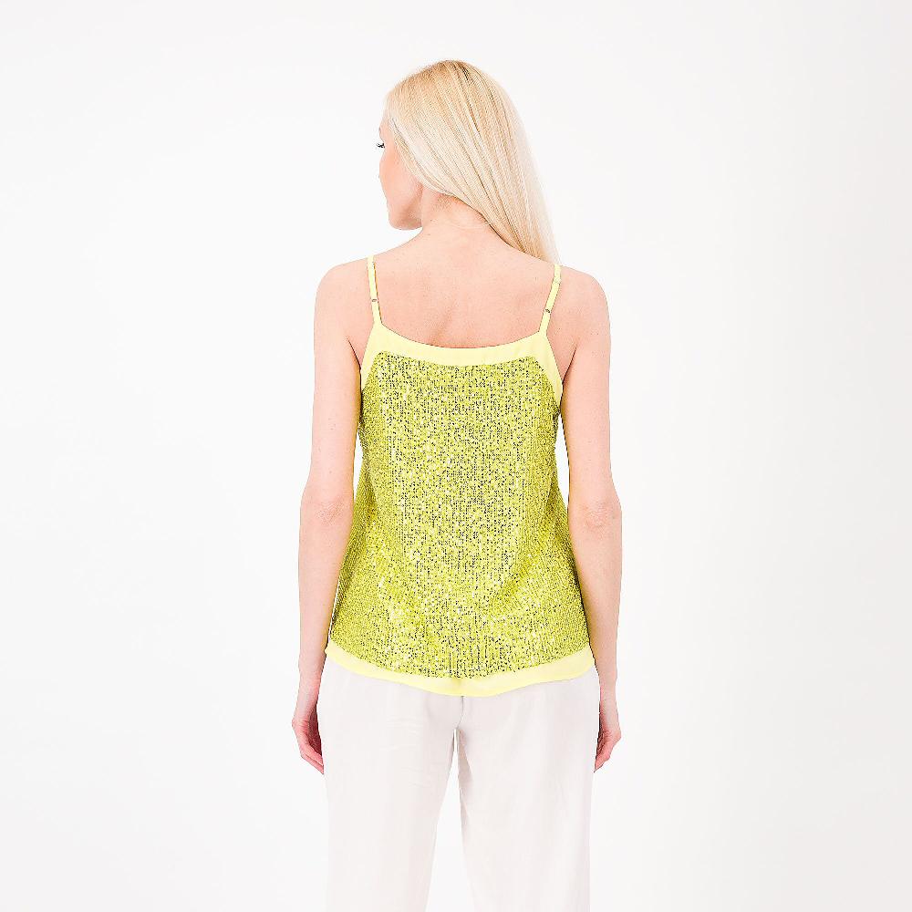 QVC PALAZZO MODA Canotta Doppiata In Georgette Con Paillettes