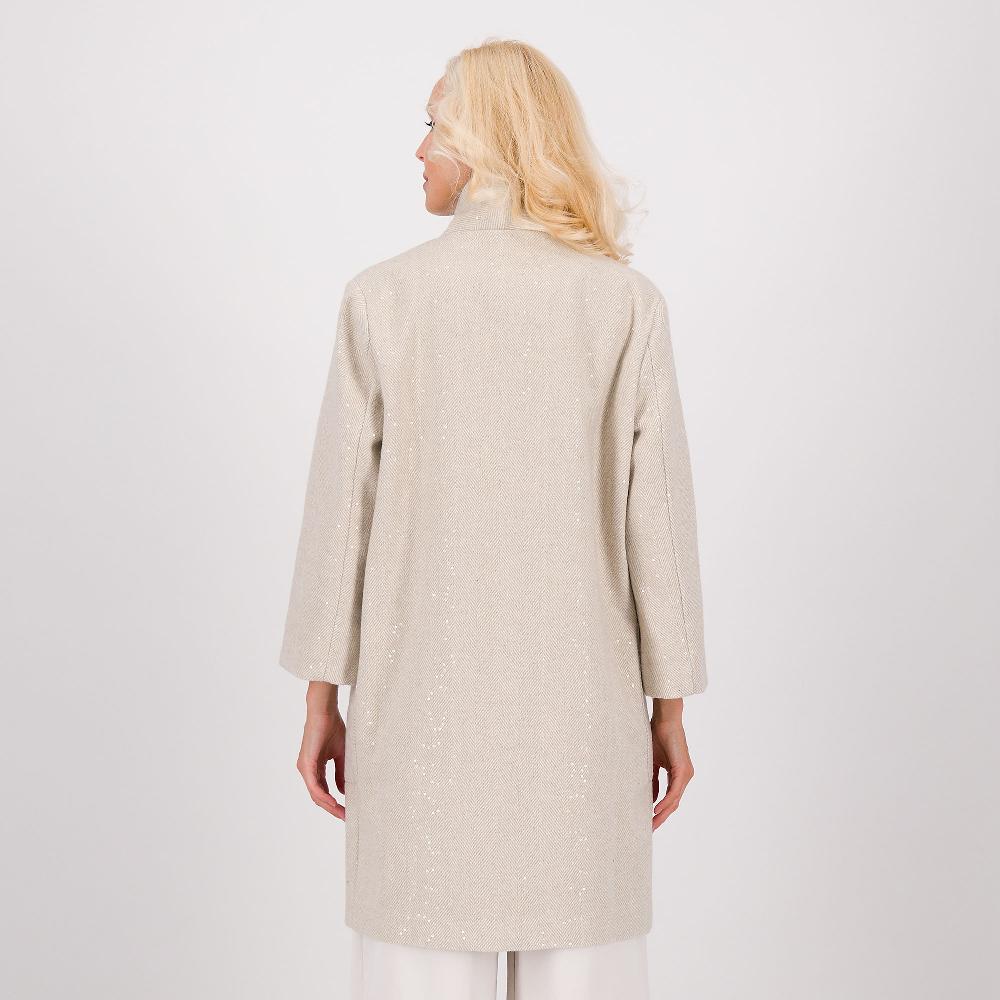 QVC PALAZZO MODA Cappotto In Panno Spigato Con Paillettes