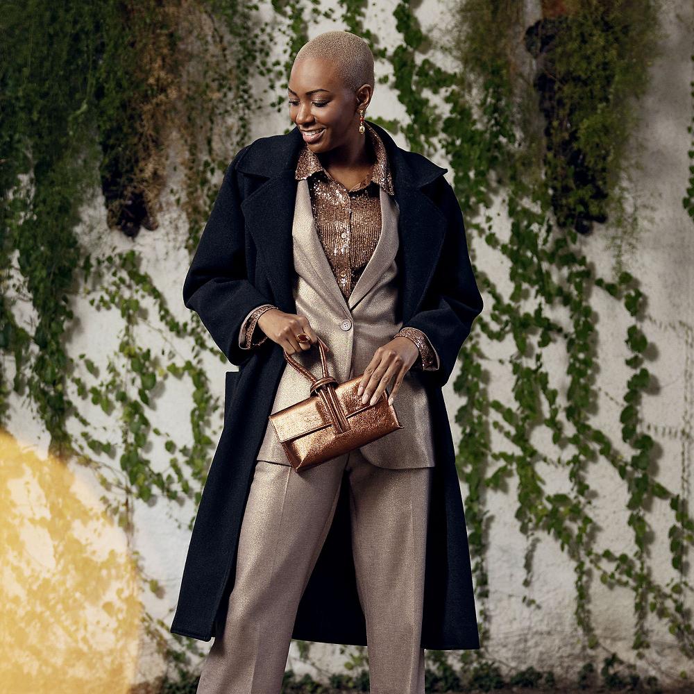 QVC PALAZZO MODA Cappotto Over In Panno A Un Bottone