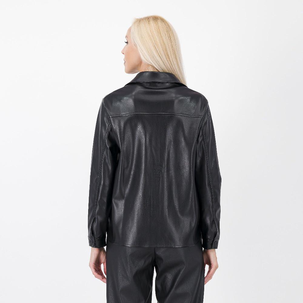 QVC PALAZZO MODA Giacca Camicia In Tessuto Spalmato Con Tasche A Toppa