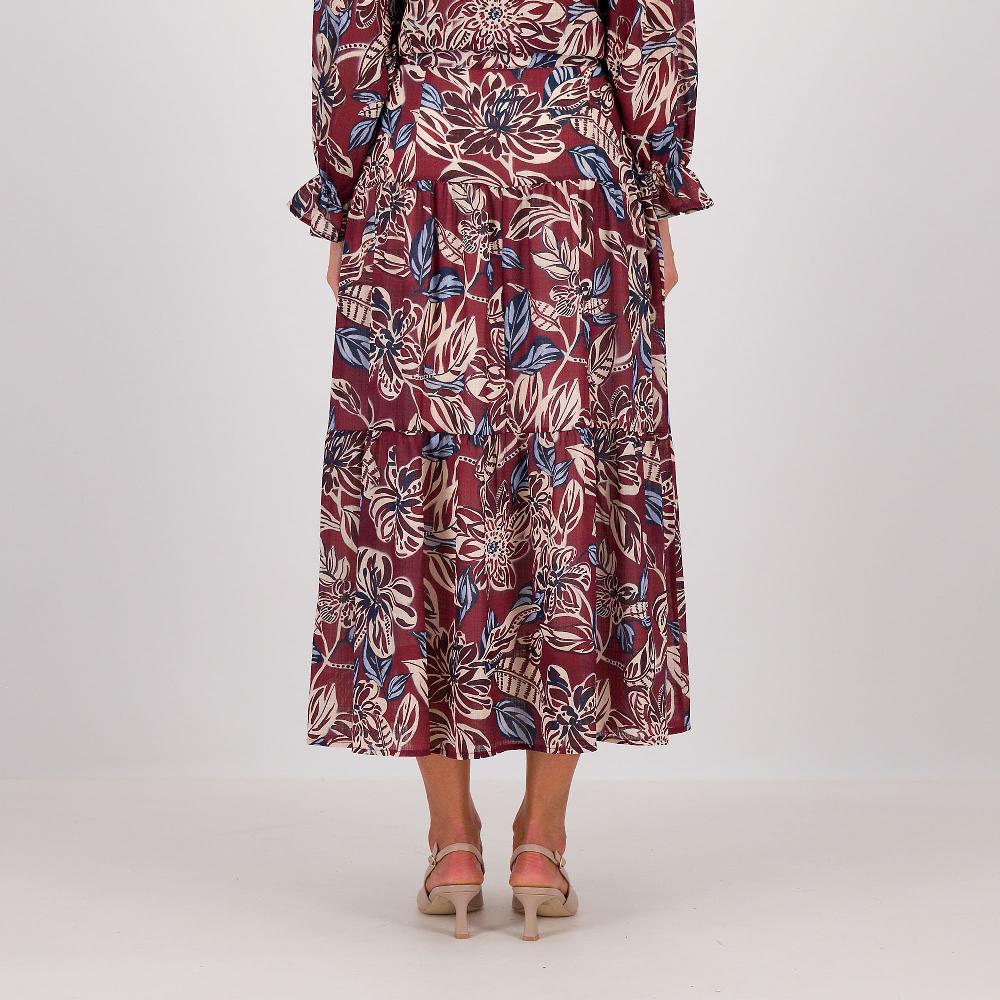 QVC PALAZZO MODA Gonna A Balze In Georgette Fantasia Con Elastico In Vita