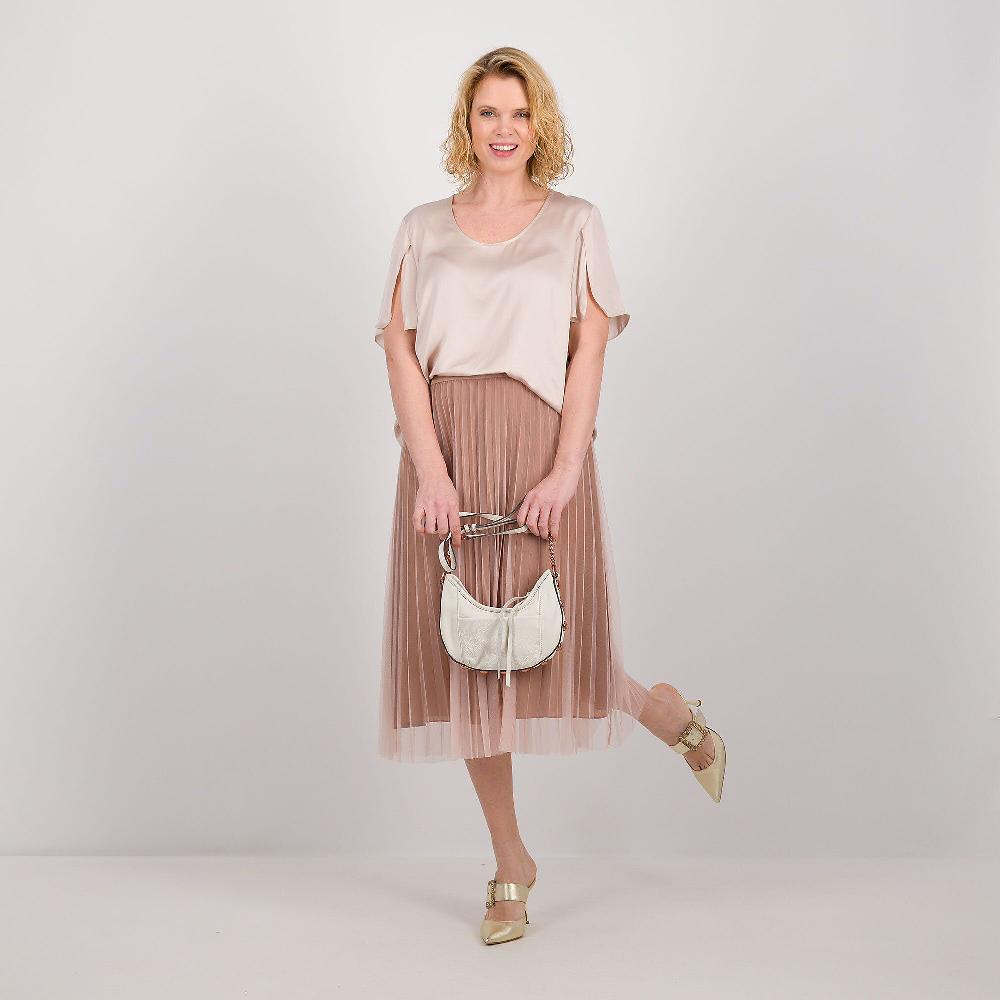QVC PALAZZO MODA Gonna In Tulle Plissè Con Fodera In Georgette