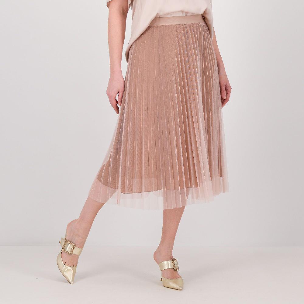 QVC PALAZZO MODA Gonna in tulle plissè con fodera in georgette
