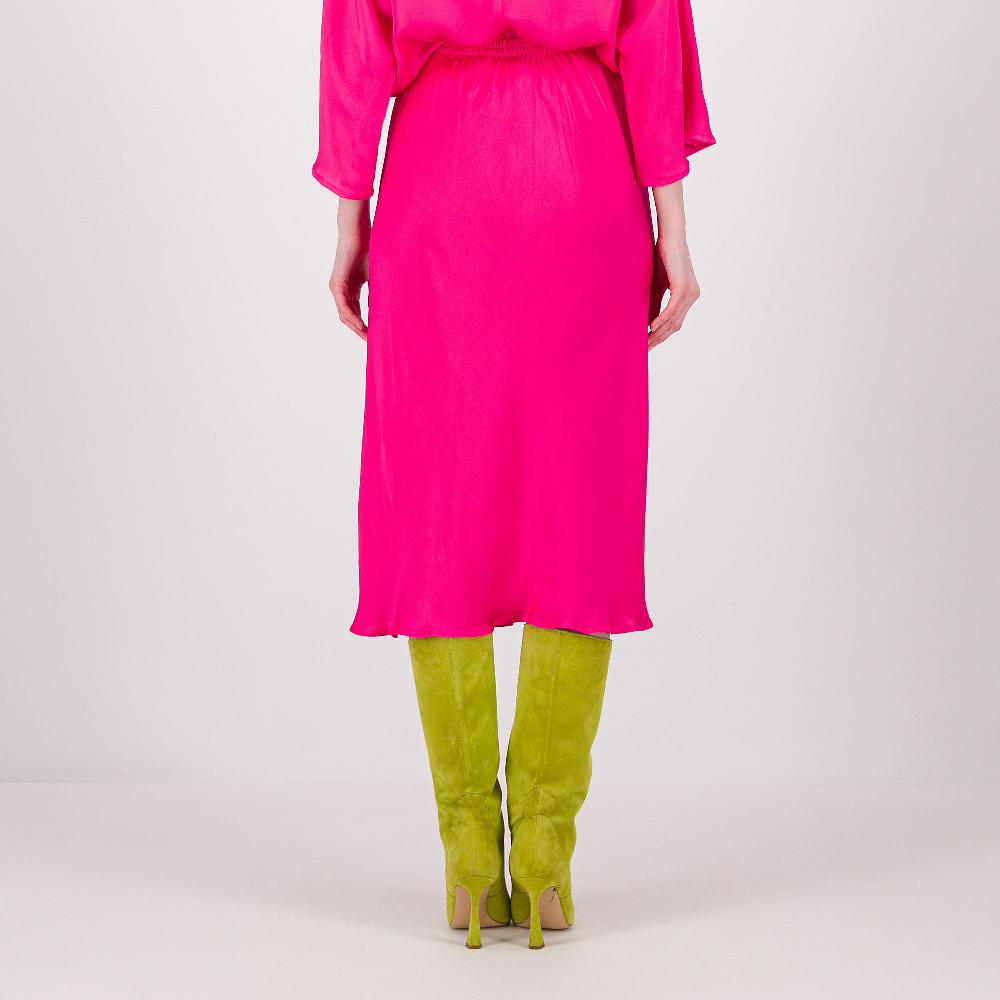 QVC PALAZZO MODA Gonna Longuette In Raso Con Elastico Dietro