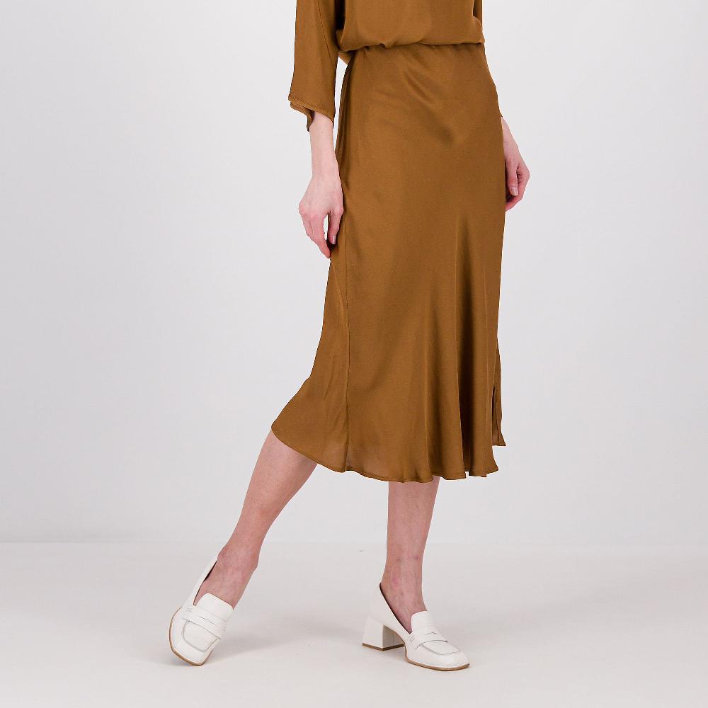QVC PALAZZO MODA Gonna longuette in raso con elastico dietro